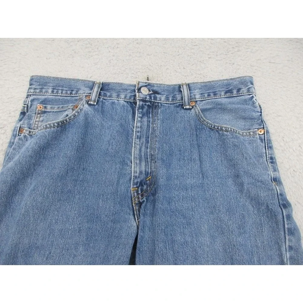 Levis 550 Relaxed Fit Jeans Mens 34x32 Blue Tapered Denim Medium Wash Red Tab
